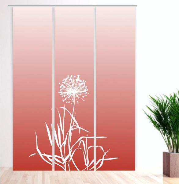 Flächenvorhang Allium 24 pfeffer - 3teiliges Set Flächenvorhang 3er Set, Schiebegardine, Schiebegardinen, blickdicht, Flächenvorhang blickdicht, Schiebevorhang,